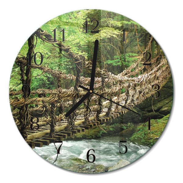 Wanduhr glas rund Seilbrücke