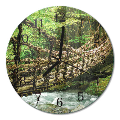 Wanduhr glas rund Seilbrücke