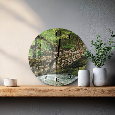 Wanduhr glas rund Seilbrücke