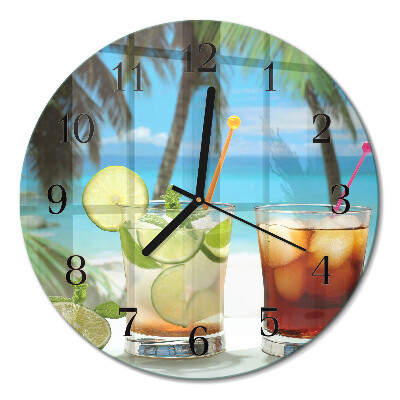 Runde wanduhr aus glas Cocktail