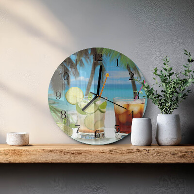 Runde wanduhr aus glas Cocktail