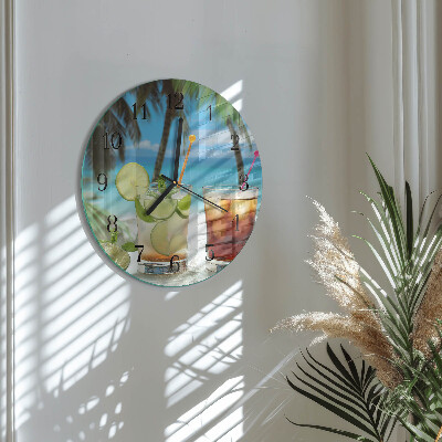 Runde wanduhr aus glas Cocktail