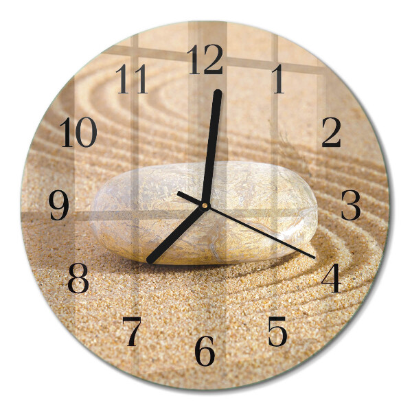 Wanduhr glas rund Steinsand