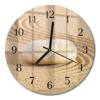 Wanduhr glas rund Steinsand