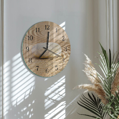 Wanduhr glas rund Steinsand