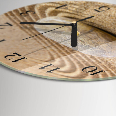 Wanduhr glas rund Steinsand