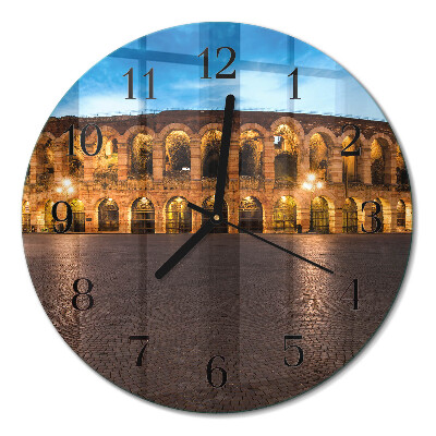 Glas wanduhr mit motiv rund Statue