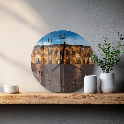 Glas wanduhr mit motiv rund Statue