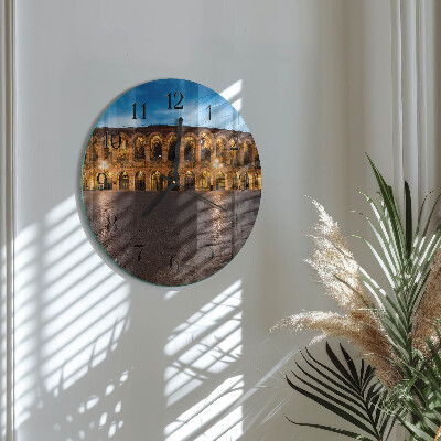 Glas wanduhr mit motiv rund Statue