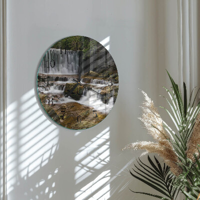 Wanduhr glas rund Wasserfälle