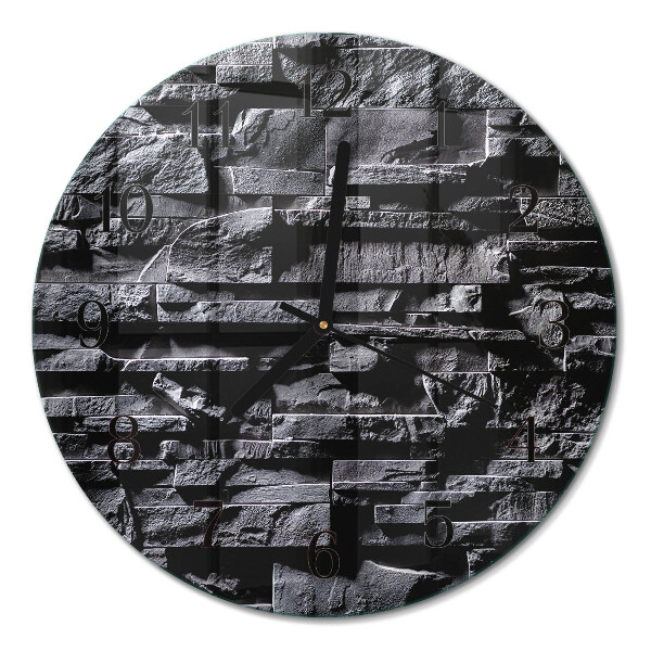 Glas wanduhr mit motiv rund Steine