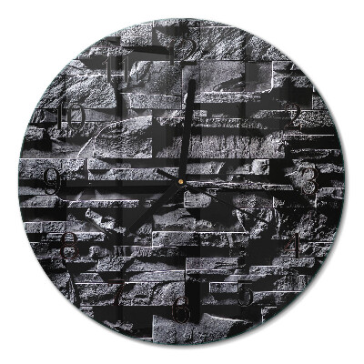 Glas wanduhr mit motiv rund Steine