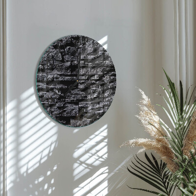 Glas wanduhr mit motiv rund Steine