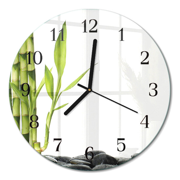 Runde wanduhr Bambus