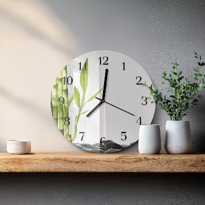 Runde wanduhr Bambus