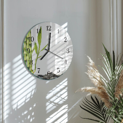 Runde wanduhr Bambus