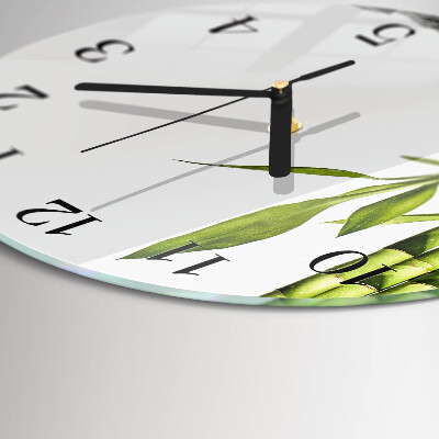 Runde wanduhr Bambus