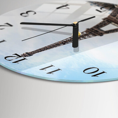 Glas wanduhr mit motiv rund Eiffelturm