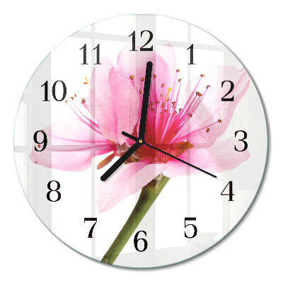 Glas wanduhr mit motiv rund Blume
