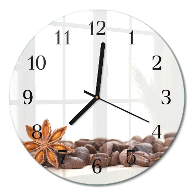 Runde wanduhr Kaffeebohnen