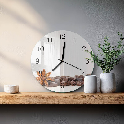 Runde wanduhr Kaffeebohnen