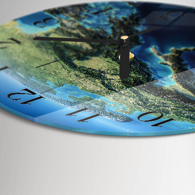 Wanduhr glas rund Erde