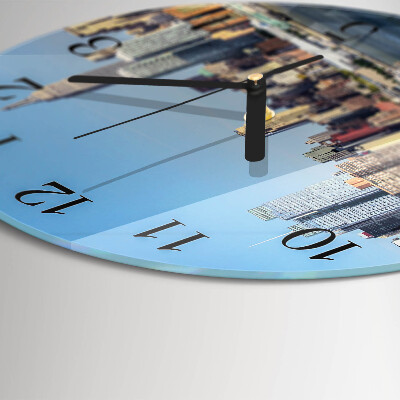 Runde wanduhr aus glas Horizont