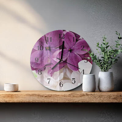 Glas wanduhr mit motiv rund Blumen