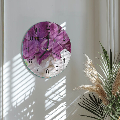 Glas wanduhr mit motiv rund Blumen