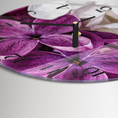 Glas wanduhr mit motiv rund Blumen
