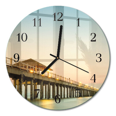 Runde wanduhr Holzsteg