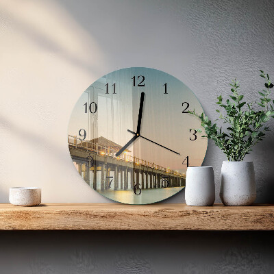 Runde wanduhr Holzsteg