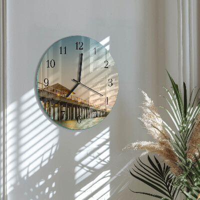 Runde wanduhr Holzsteg
