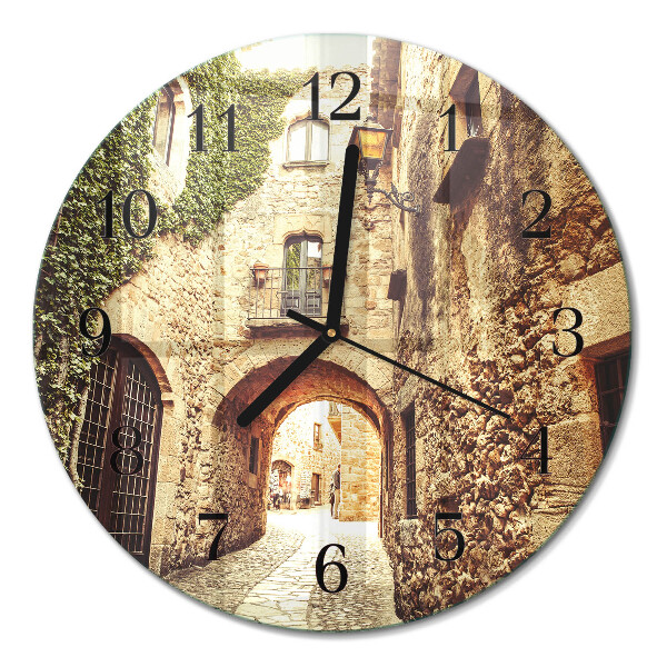 Glas wanduhr mit motiv rund Avenue