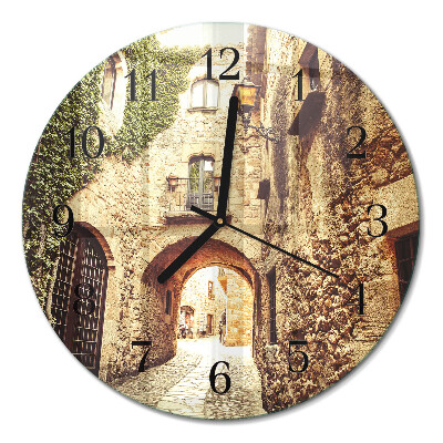 Glas wanduhr mit motiv rund Avenue