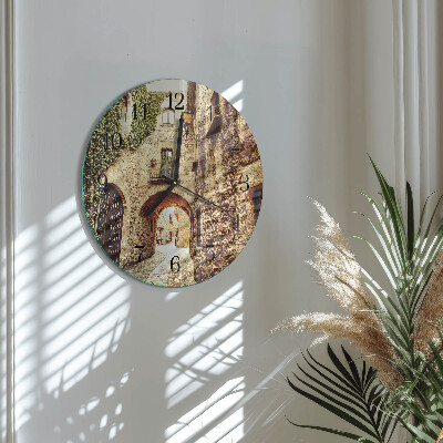 Glas wanduhr mit motiv rund Avenue