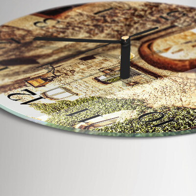 Glas wanduhr mit motiv rund Avenue