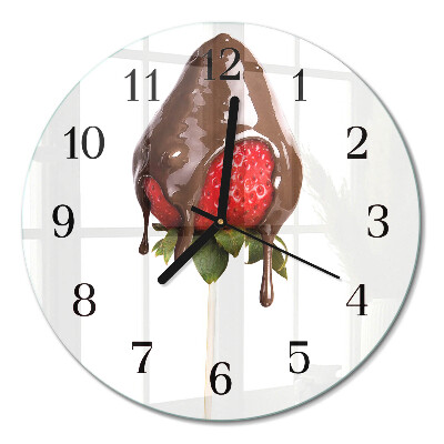 Runde wanduhr aus glas Schokolade