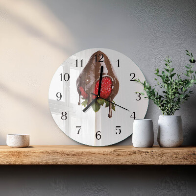 Runde wanduhr aus glas Schokolade