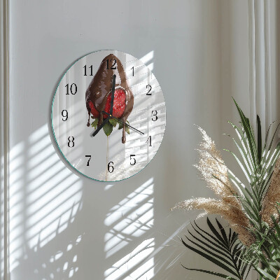 Runde wanduhr aus glas Schokolade