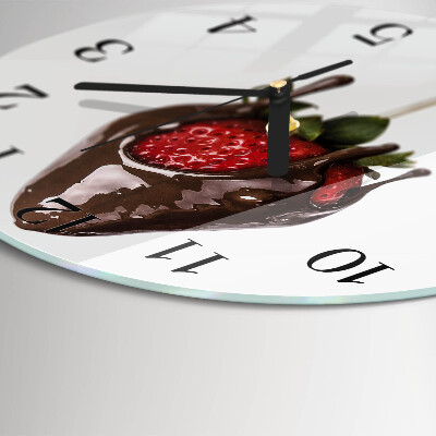 Runde wanduhr aus glas Schokolade