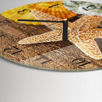 Glas wanduhr mit motiv rund Seestern