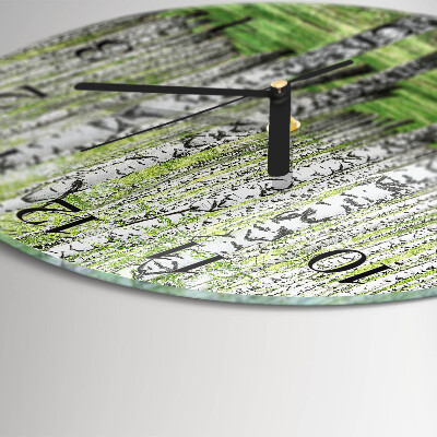Wanduhr glas rund Birke