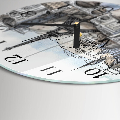 Runde wanduhr aus glas Denkmäler