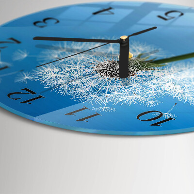 Wanduhr glas rund Löwenzahn