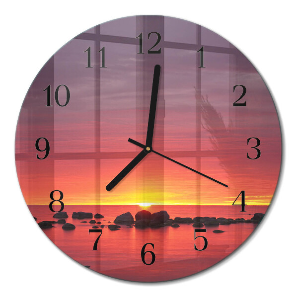 Glas wanduhr mit motiv rund Sonnenuntergang