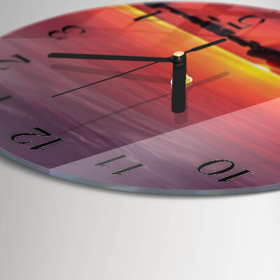 Glas wanduhr mit motiv rund Sonnenuntergang