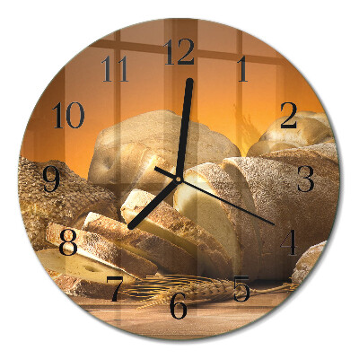 Wanduhr glas rund Brot