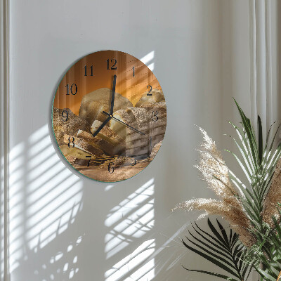 Wanduhr glas rund Brot