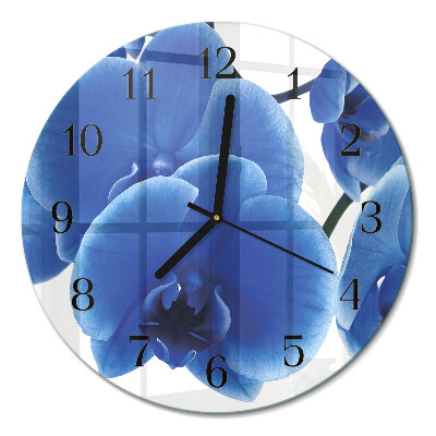 Glas wanduhr mit motiv rund Orchidee